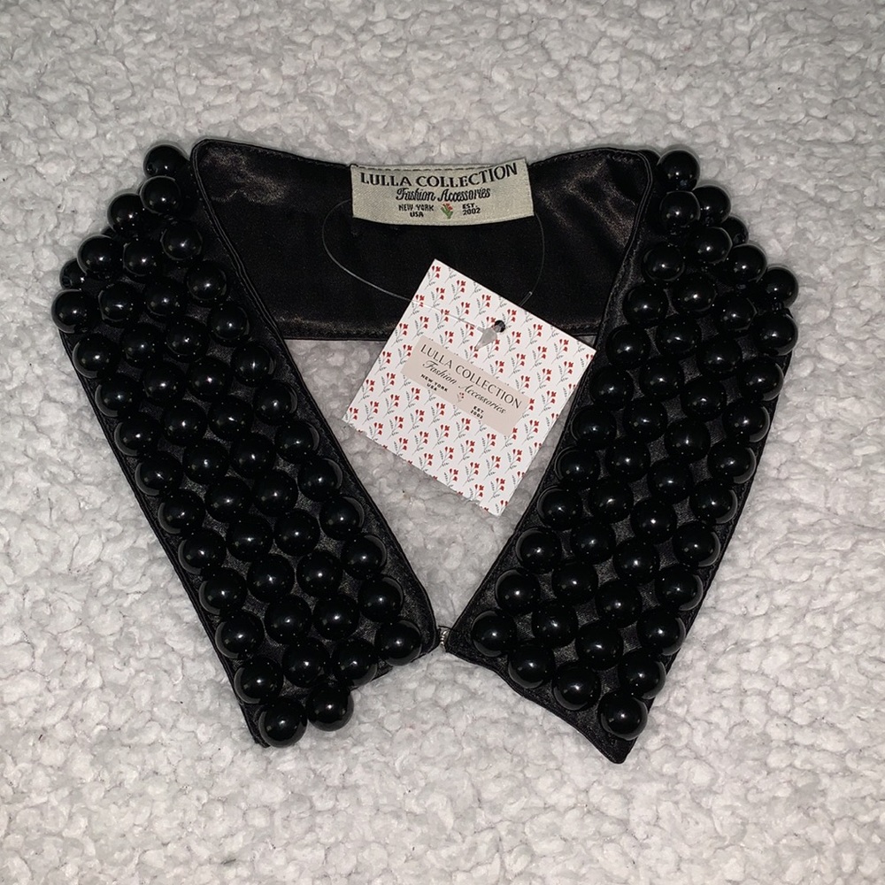 Black Stone Collar Necklace